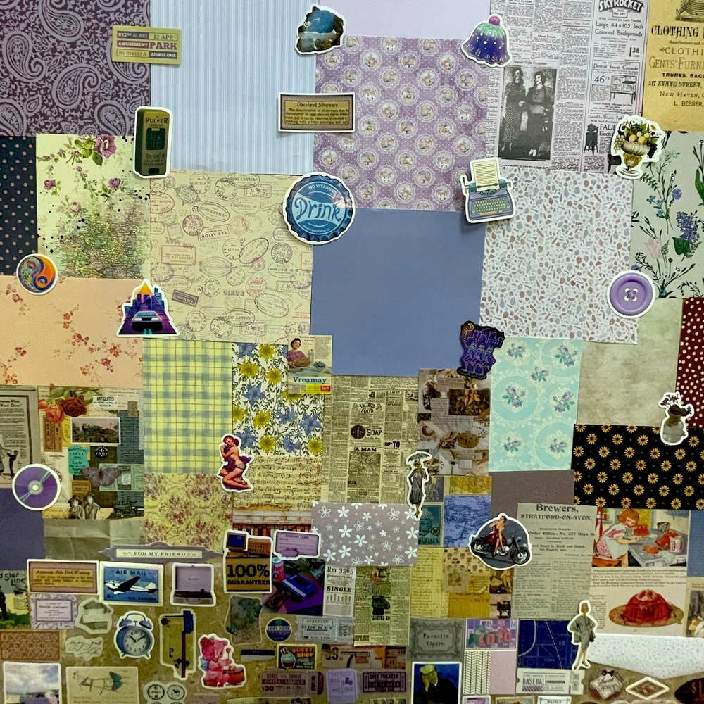 Junk Journal Ephemera Kit: Mixed Retro - Pinup Purple Edition